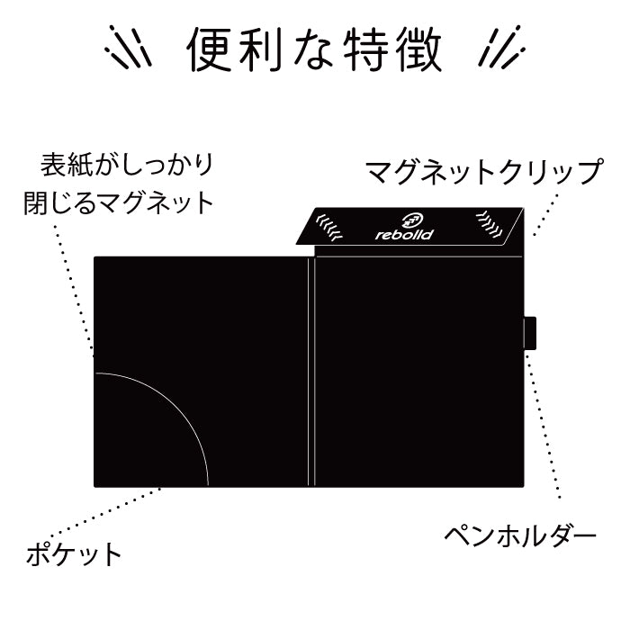 野球ボールデザイン マグネット式バインダー A4用紙サイズ