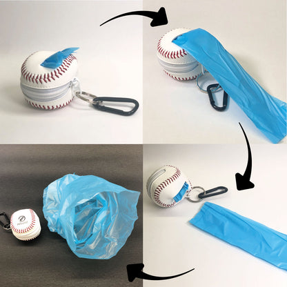 野球ボール型携帯エチケット袋ケース　袋48枚付き