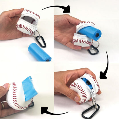 野球ボール型携帯エチケット袋ケース　袋48枚付き