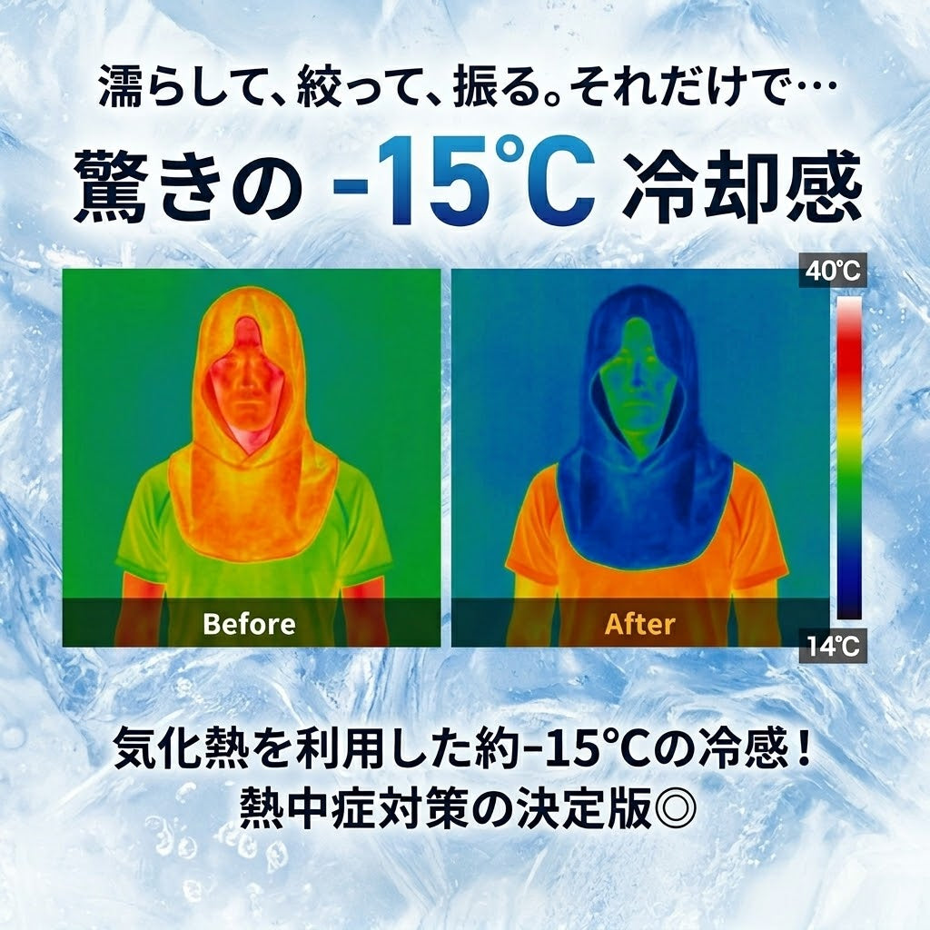 速乾・冷感 UVカットフーディータオル