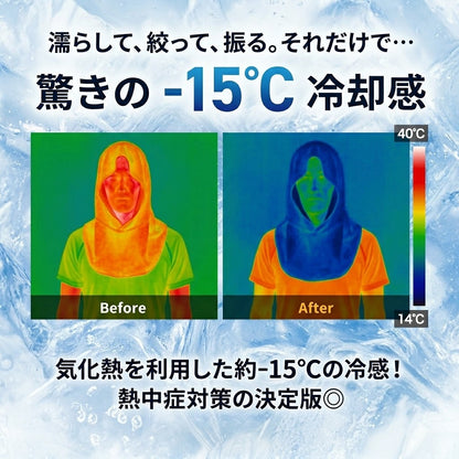 速乾・冷感 UVカットフーディータオル