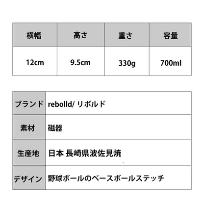 野球ボールデザイン 波佐見焼 丼ぶり