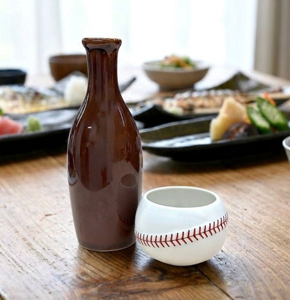 野球ボールデザイン 徳利＆お猪口セット 波佐見焼