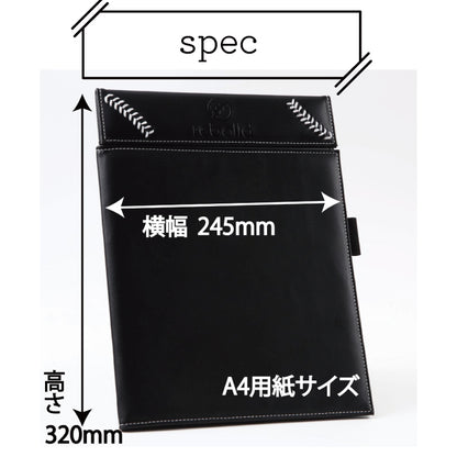 野球ボールデザイン マグネット式バインダー A4用紙サイズ