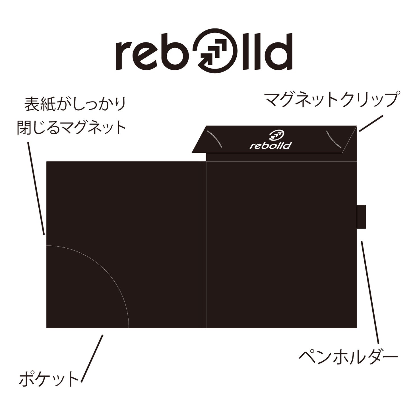 野球ボールデザイン マグネット式バインダー A4用紙サイズ