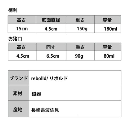 野球ボールデザイン 徳利＆お猪口セット 波佐見焼